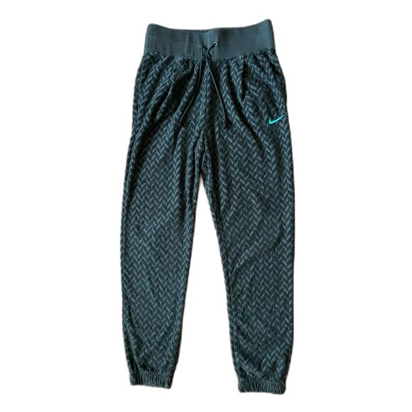 Nike Green Chevron Terry Sweatpants Joggers Pants Trousers Women's Size Medium - Picture 3 of 11